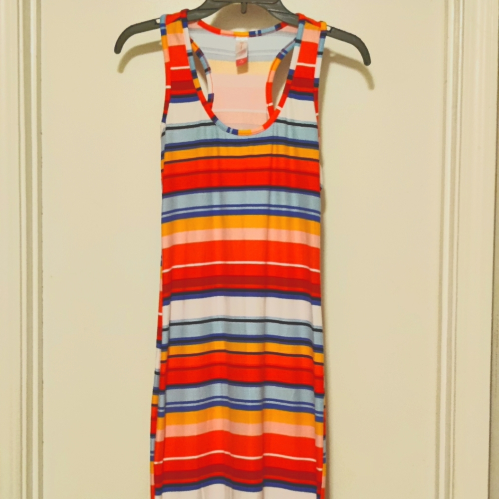 Medium Size Summer Multi Color Maxi Sundress